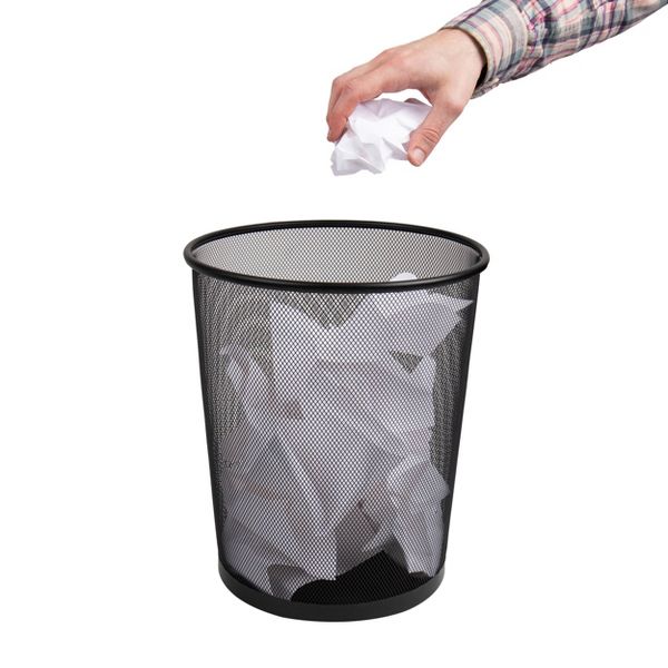 Mind Reader Network Collection Waste Paper Basket Set of 3 Black: Office Supplies & Desk Organization Set, Plastic