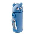 COLOP® Convertible Silicone Pencil Case and Desk Pen Holder, Emoji Design, Blue