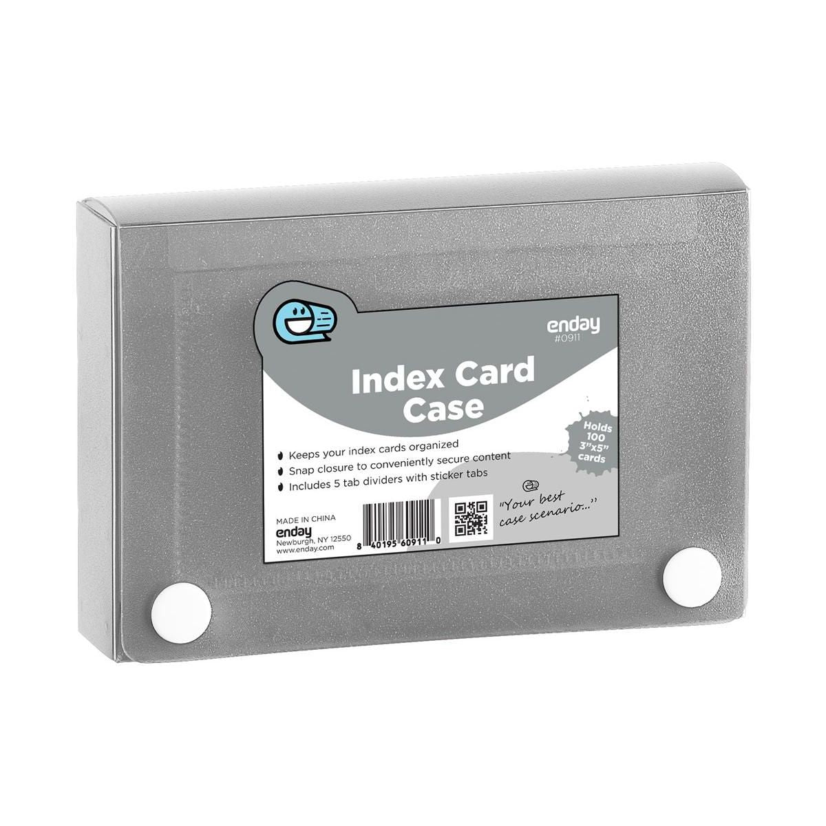 3" X 5" Index Card Case Holds 100 Cards Includes Business Card/Index Holder and 5 Tab Dividers Comes in Assorted Colors - 4-Pack Multicolor