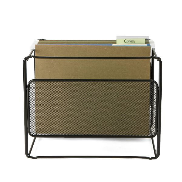 Mind Reader Metal Mesh Hanging File Organizer Black: Desk & Office Supplies, Organization Set, 12.32" W x 11.3" D x 9.33" H