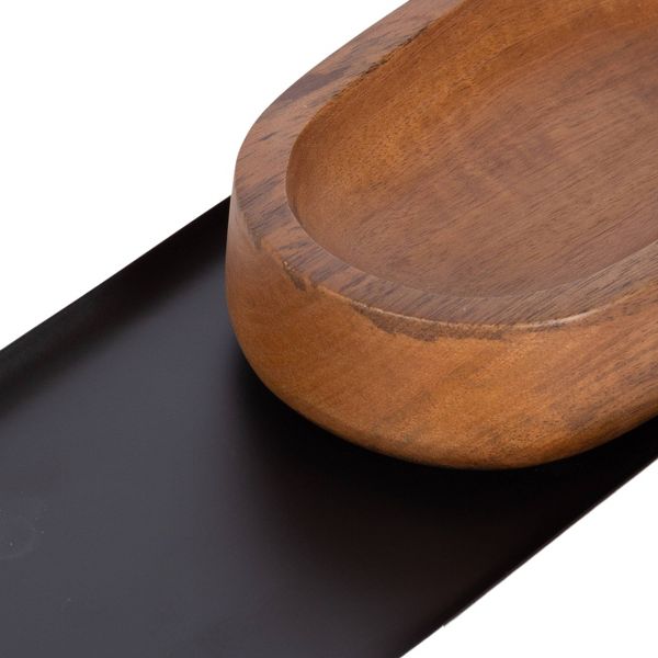 Kate & Laurel All Things Decor 3pc Koni Organization Set Black/Walnut Brown
