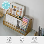 Martha Stewart Premium 6 Piece Mesh Metal Desktop Office Supplies Organizer Set in Gold
