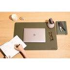 Anecdote Vegan Leather Desk Pad - Large Desk Mat Mouse Pad for Office, Keyboard & Laptop, Easy Clean, Black, 17x23.5
