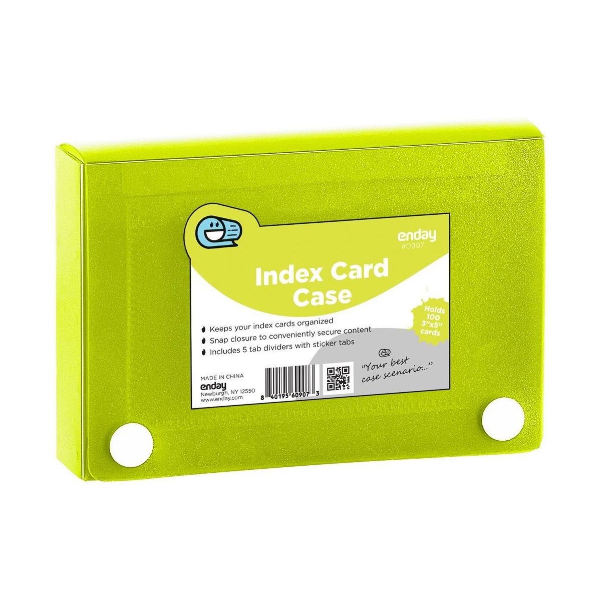 3" X 5" Index Card Case Holds 100 Cards Includes Business Card/Index Holder and 5 Tab Dividers Comes in Assorted Colors - 4-Pack Multicolor
