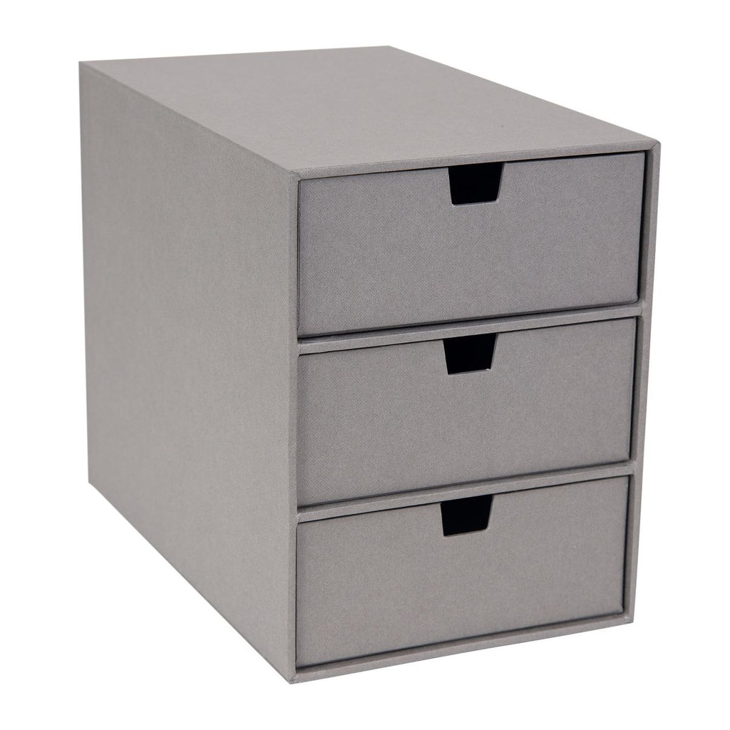 Bigso Ingrid 3-Drawer Fiberboard Desk Organizer | Stackable Desktop Storage for Office Supplies