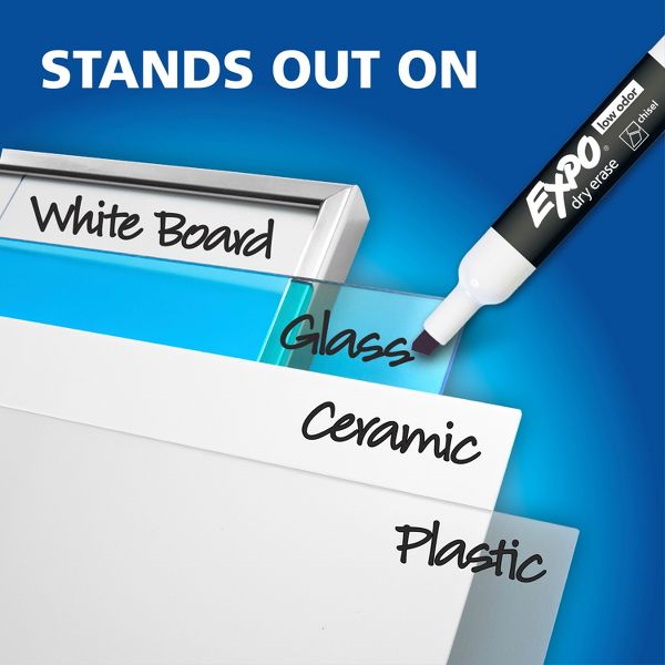 Expo 36ct Lo Odor Chisel Fashion Assorted Colors: Bold Dry Erase Markers, Multicolored, Art & Office Supplies, Ages 6+