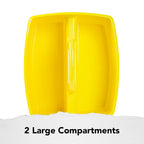 Storex Large Two-Compartment Classroom Supply Caddy with Handle, Yellow