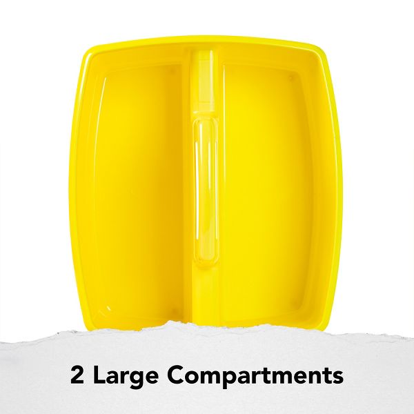 Storex Large Two-Compartment Classroom Supply Caddy with Handle, Yellow