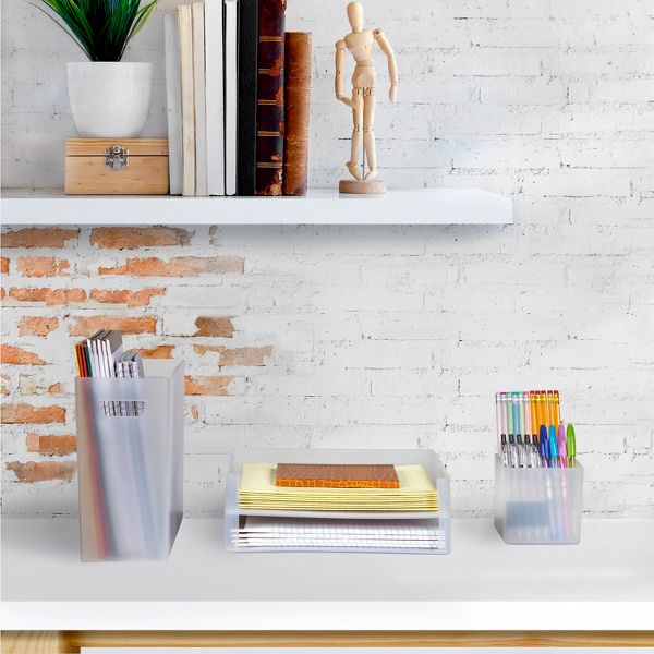 Sorbus 4 Piece Desk Organizer Set - for Office Supplies, Paper Organization Box, Stackable Letter Tray, Pen Organizer