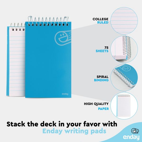 Enday 12 Pack 3 x 5 memo pads 75 ct