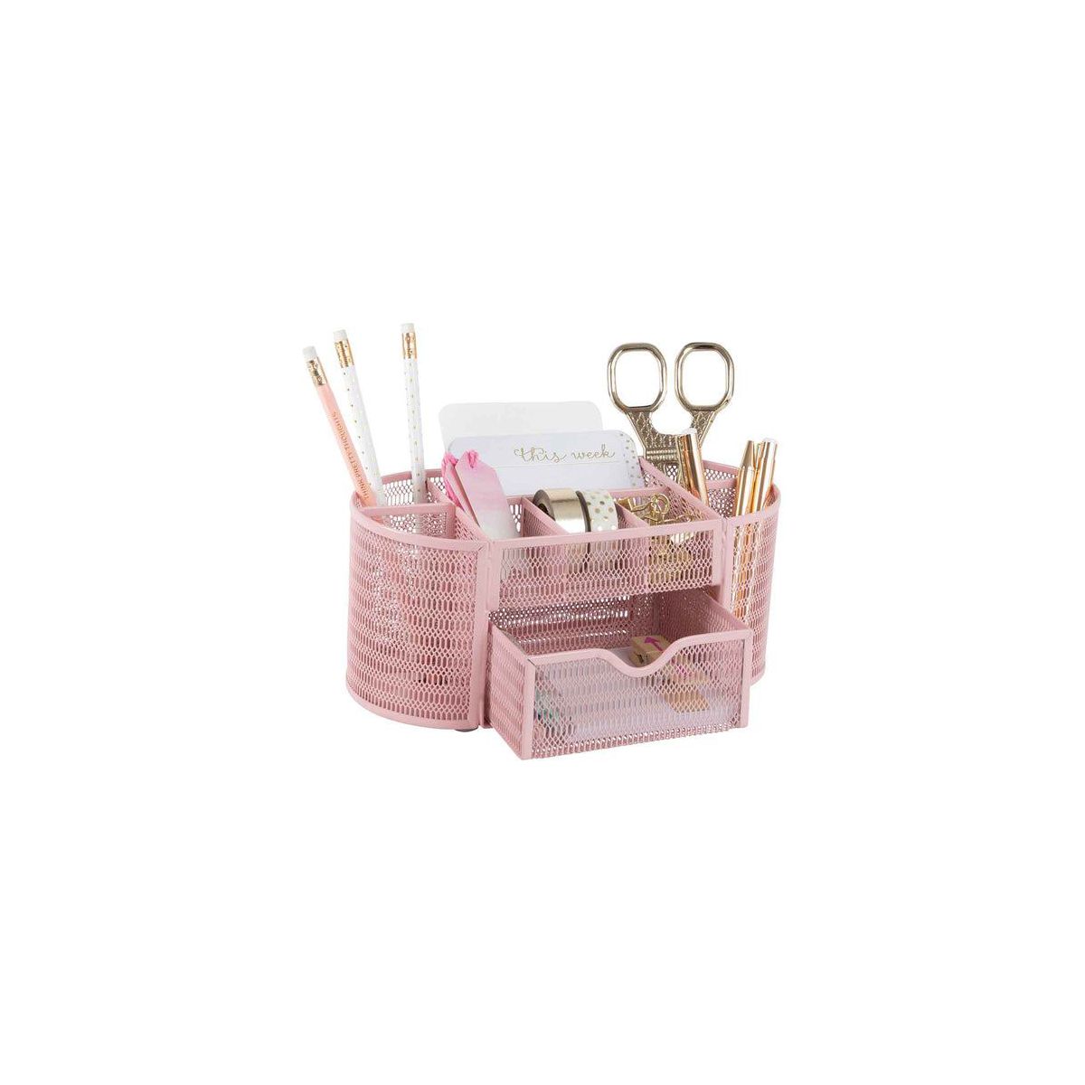 Blu Monaco Aqua Desk Organizer - Strong Metal with Aqua Finish, Storage for Office Supplies, Home or Office Desk Décor