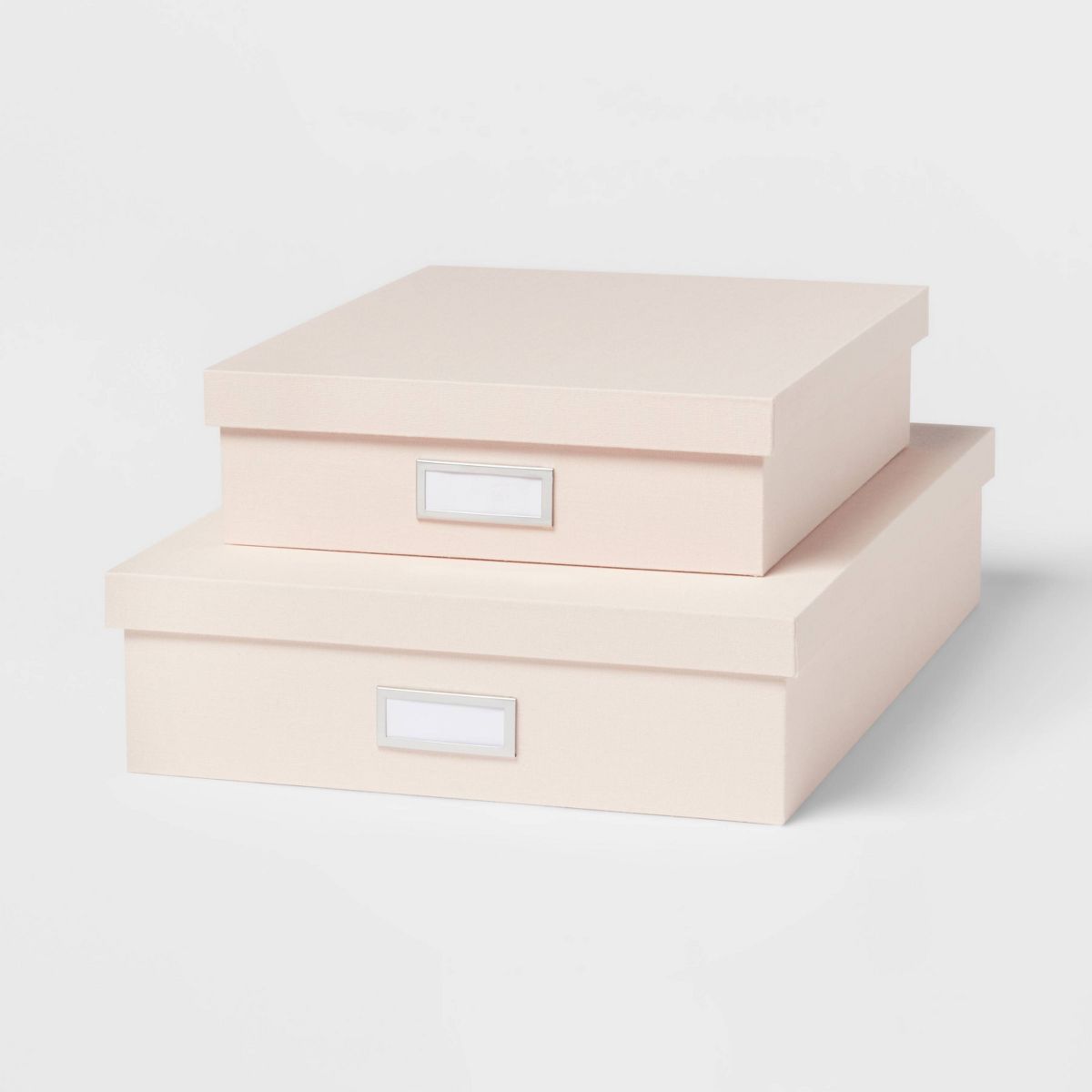 Canvas Desk Storage Box Set of 2 Black - Brightroom™: Office Organization, Polyester Canvas, Desk Organizers, 18"x12.5"x3.75"