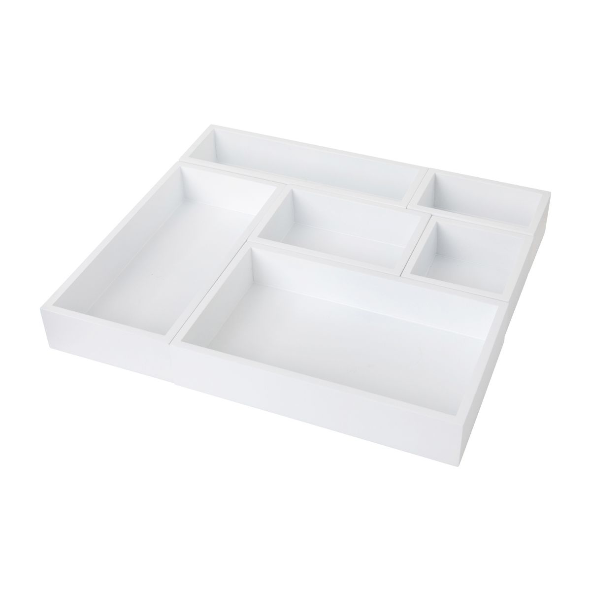 Martha Stewart Enzo 6 Piece Wooden Desk Drawer Organizer Set in Light Natural