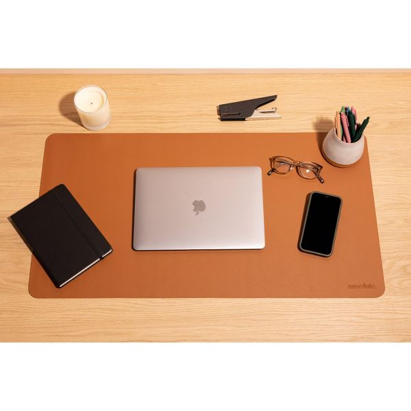 Anecdote Vegan Leather Desk Pad - Large Desk Mat Mouse Pad for Office, Keyboard & Laptop, Easy Clean, Black, 17x23.5
