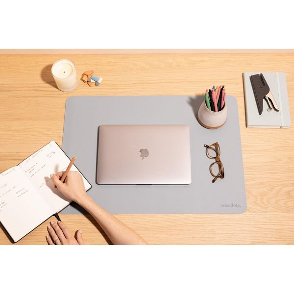 Anecdote Vegan Leather Desk Pad - Large Desk Mat Mouse Pad for Office, Keyboard & Laptop, Easy Clean, Black, 17x23.5
