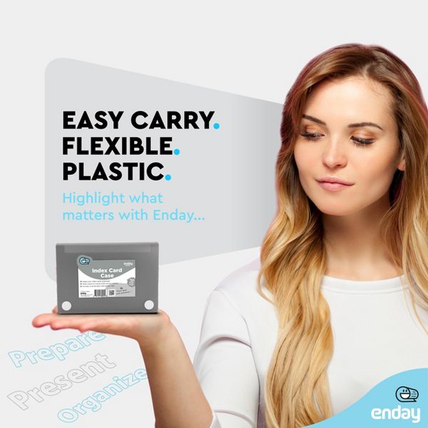 3" X 5" Index Card Case Holds 100 Cards Includes Business Card/Index Holder and 5 Tab Dividers Comes in Blue