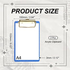 Unique Bargains Glitter Design Office Supplies Acrylic Clipboards 6.02 x 3.94 Inch Black 1 Pc