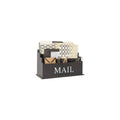 Blu Monaco Espresso Brown Wooden Mail Organizer – 3-Tier Desk Organizer with Mail Print