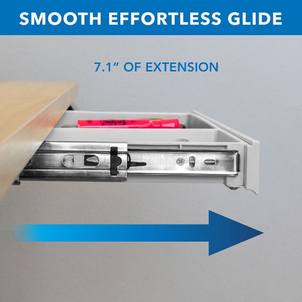 Mount-It! Under Desk Drawer - Shallow, White