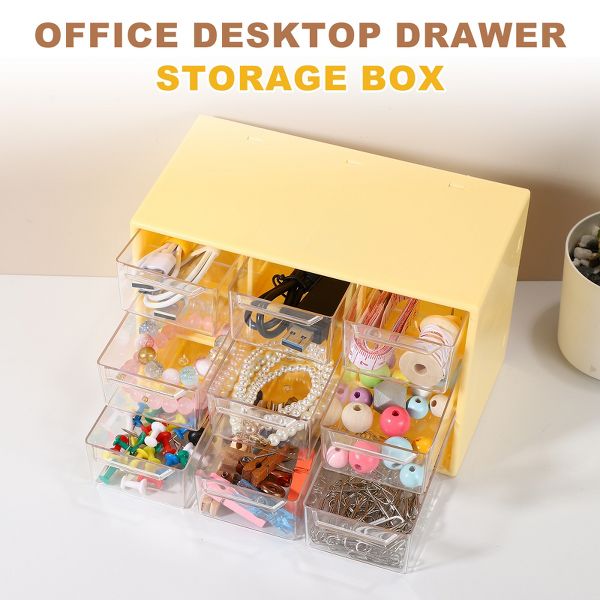 Unique Bargains Plastic Office Supplies Bedroom Makeup Storage Drawers Black