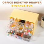 Unique Bargains Plastic Office Supplies Bedroom Makeup Storage Drawers Black