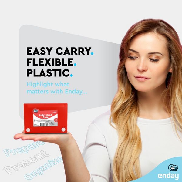 3" X 5" Index Card Case Holds 100 Cards Includes Business Card/Index Holder and 5 Tab Dividers Comes in Blue