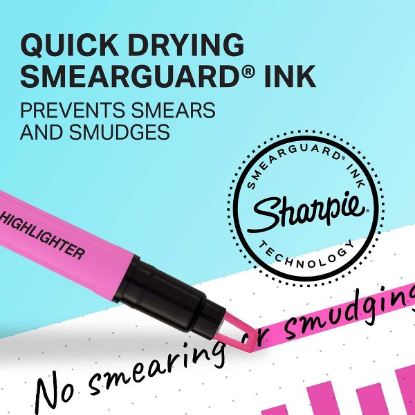 Sharpie Clear View 12pk Highlighters Chisel Tip Multicolored: Bold & Fine Markers for School Supplies