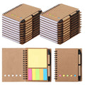 20 Pcs Spiral Notebooks with Sticky Notes & Pens, Kraft Cover Lined Journals with Colored Index Tabs for Office, School & Travel