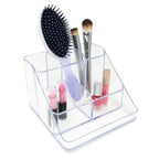 Isaac Jacobs 6 Compartment Clear Acrylic Makeup Organizer and Storage Tray for Cosmetics Office Supplies Crafts Bathroom Countertop Desk and Vanity