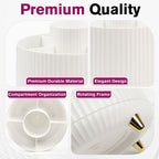 Mber Pen Holder for Desk 360° Rotating Pencil Holder for Desk Pen Organizer, 5 Slots Pencil Cup Holder for School Home Office Desk Organization, White