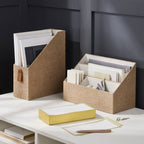 Woven Magazine File Holder Taupe - Threshold™: Desk Organizer, Office Supplies, Document Holder,