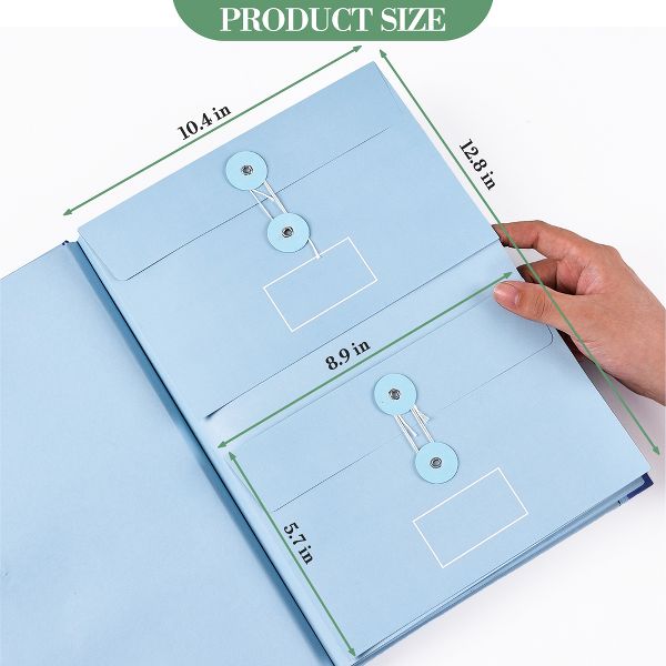 10-Pocket Expanding File Folder Organizer – A4/Letter Size Accordion Document Holder with Elastic Closure & Labels – Durable Acid-Free Paper, Blue