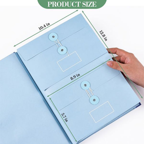10-Pocket Expanding File Folder Organizer – A4/Letter Size Accordion Document Holder with Elastic Closure & Labels – Durable Acid-Free Paper, Blue