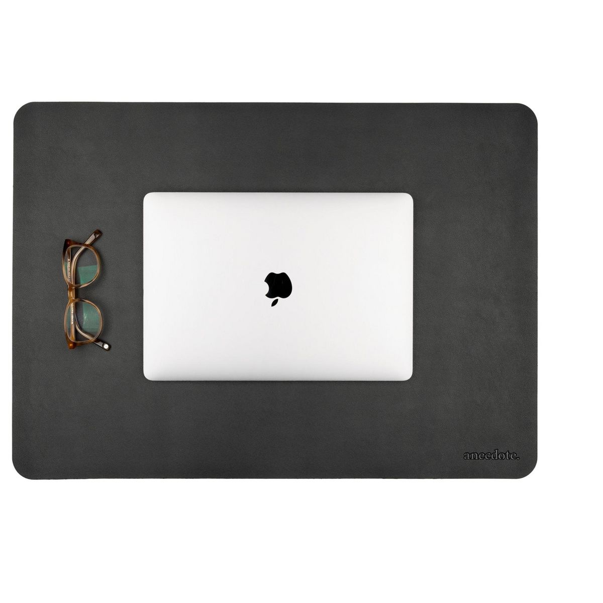 Anecdote Vegan Leather Desk Pad - Large Desk Mat Mouse Pad for Office, Keyboard & Laptop, Easy Clean, Black, 17x23.5