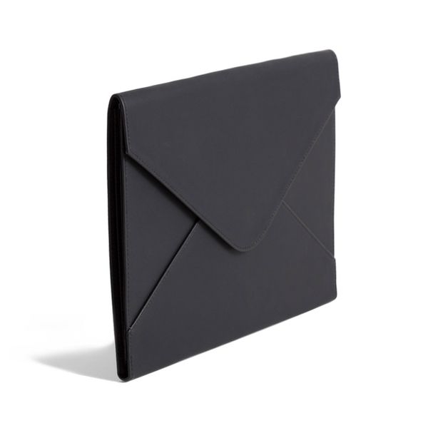 U Brands Vegan Leather Document Holder Black: Office Supplies Desk Organizer with 2 Compartments, 10"x13"x0.7"