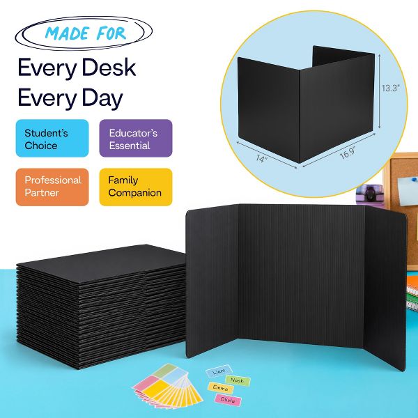 Enday Desk Dividers for Students 22 Pack Black Privacy Shields Classroom