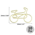Unique Bargains Decorative Planner Clips for Document Note Sorting Organizing Office Supplies 10 Pcs Bicycle Shape (Gold Tone)
