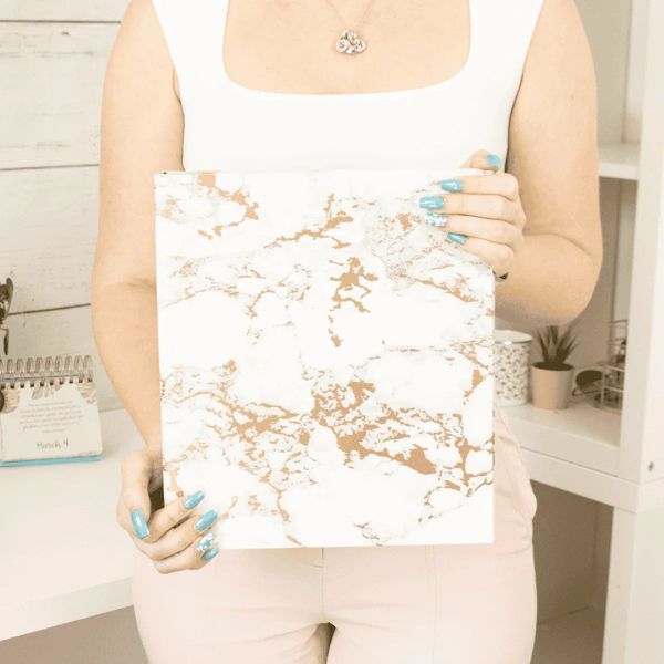 bloom daily planners 1" 3 Ring Binder Organizer for School, Office & Home, Gold Marble
