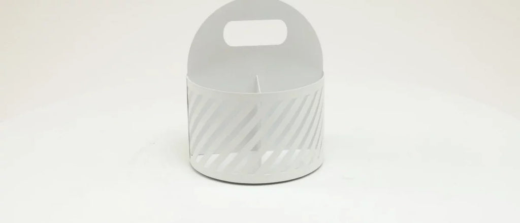 Mind Reader Round Metal Desk Organization Set White