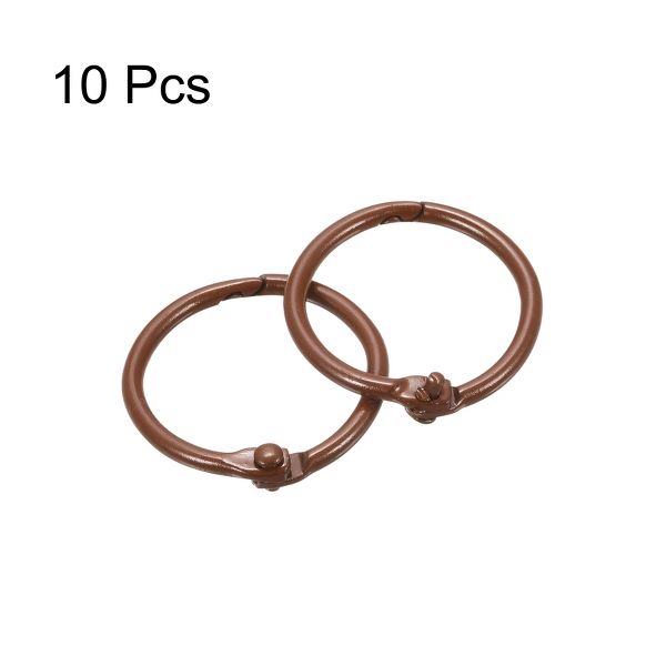 Unique Bargains Carbon Steel Office Supplies Loose-Leaf Book Binder Rings 10 Pcs Black