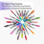 Sharpie 34pk Permanent Markers Fine Tip Multicolored Glam Pop: Art & Stationery, Office Supplies, Colored Sharpies
