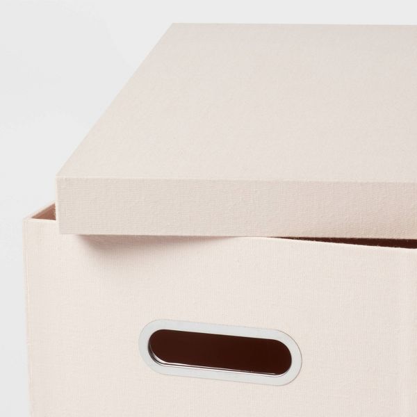 Canvas Hanging File Organizer with Lid Black - Brightroom™