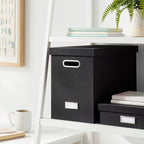 Canvas Hanging File Organizer with Lid Black - Brightroom™