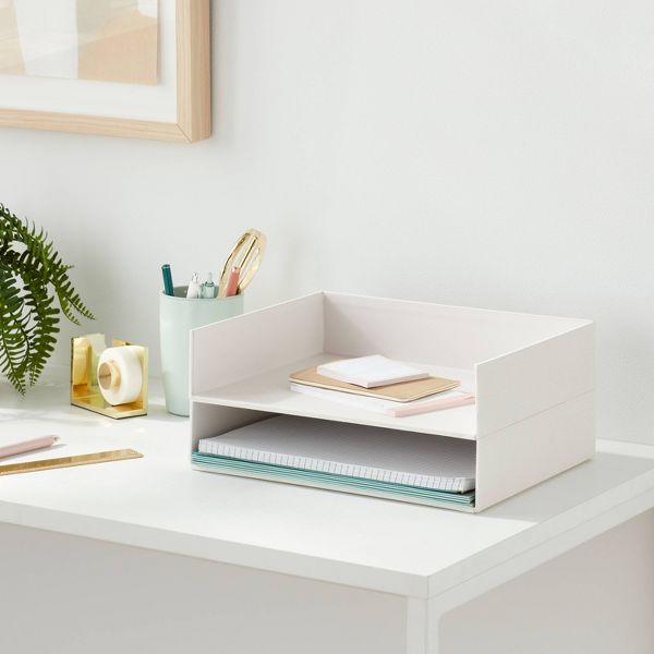 Canvas Letter Tray Organization Set of 2 Black - Brightroom™: Desk Organizer & Office Supplies Holder