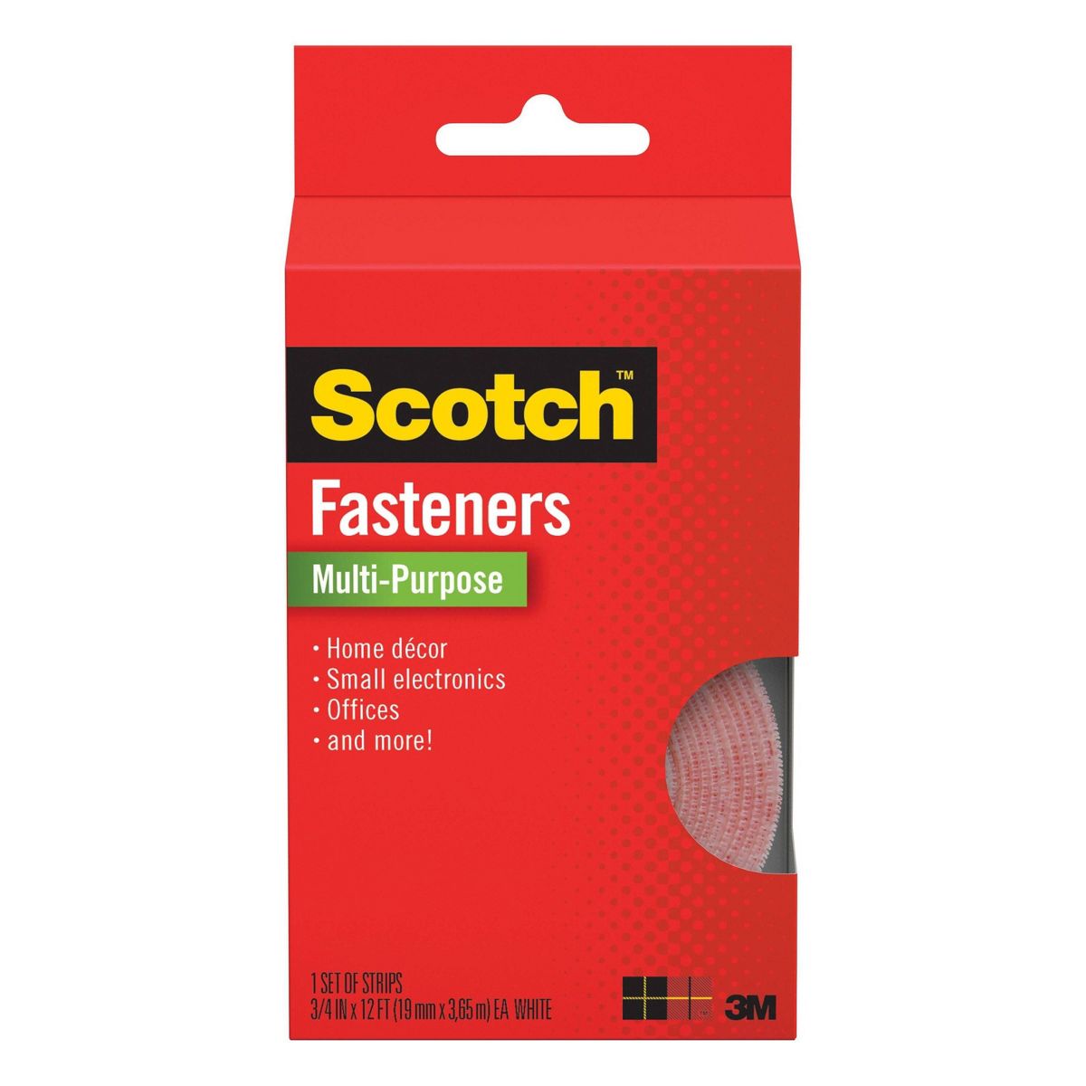 Scotch Multi-Purpose Fasteners - White: Plastic Clips & Fasteners, Office Supplies, 0.75" Width, 12" Height