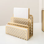 Blu Monaco Gold Desk Mail Organizer - Letter Holder and Bill Organizer for Desk - Gold Mail Storage and Letter Sorter