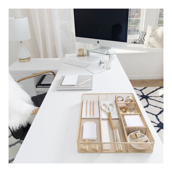 Blu Monaco Desk Drawer Organizer Tray for Office - 6 Compartments