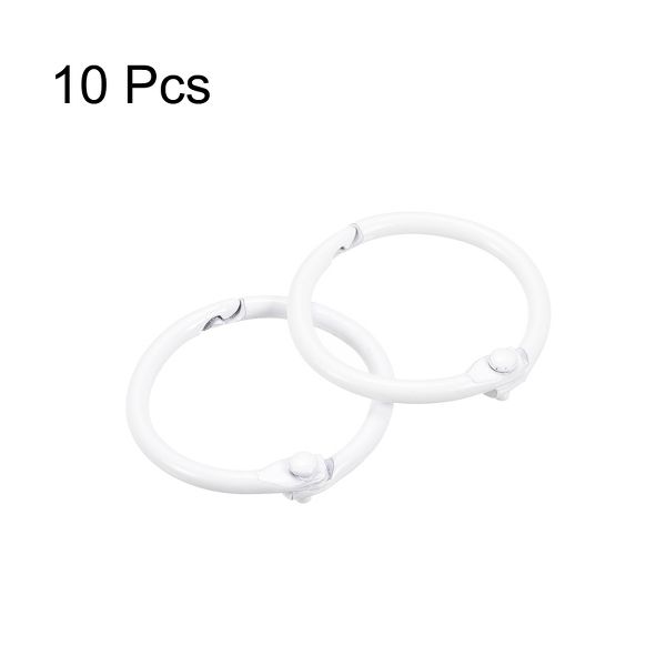 Unique Bargains Carbon Steel Office Supplies Loose-Leaf Book Binder Rings 10 Pcs Black