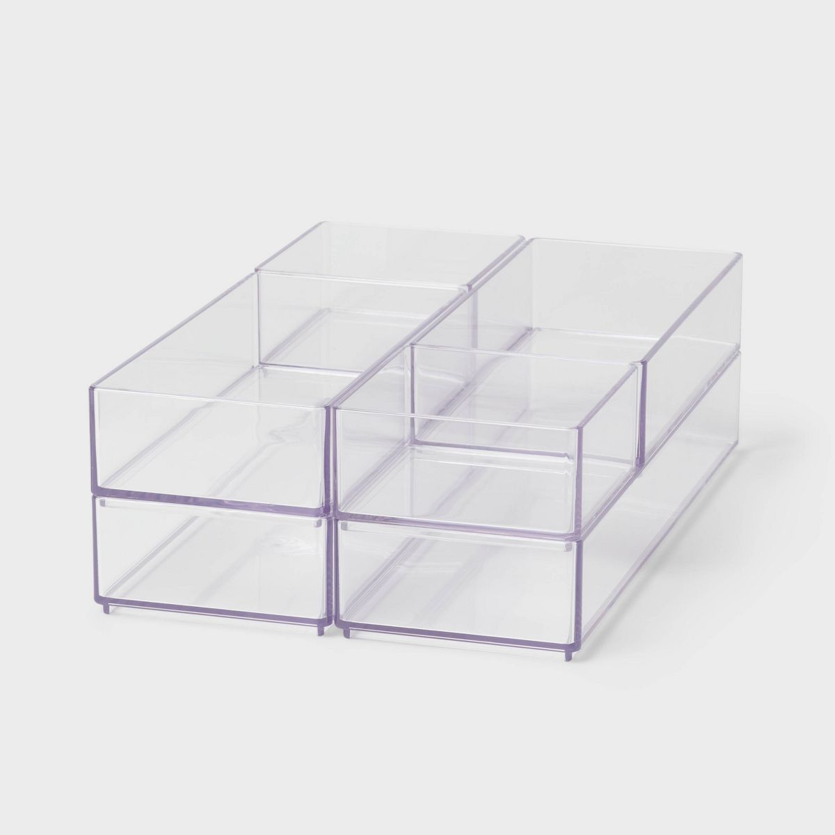 Desk Drawer Organizer Clear - Brightroom™: Office & Stationery Holder, 20% Recycled Plastic, 12"x8"x4"