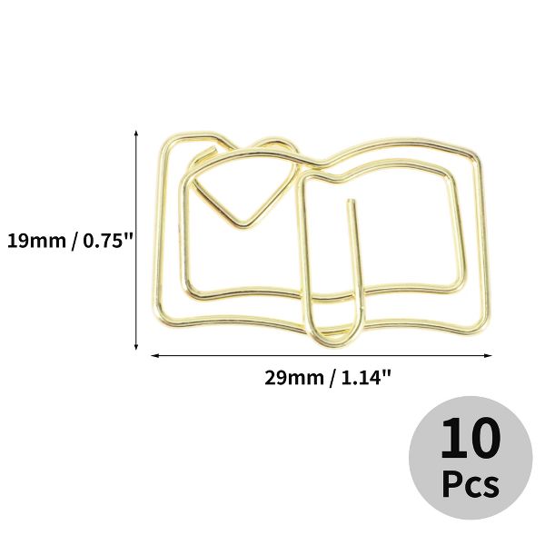 Unique Bargains Decorative Planner Clips for Document Note Sorting Organizing Office Supplies 10 Pcs Bicycle Shape (Gold Tone)